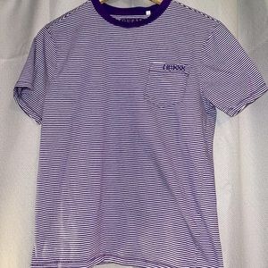 Guess Purple Striped Shirt Small